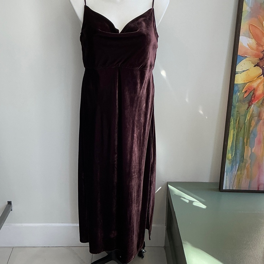 Anthropologie Deep Purple Velvet Maxi Dress - Extra Large (816)